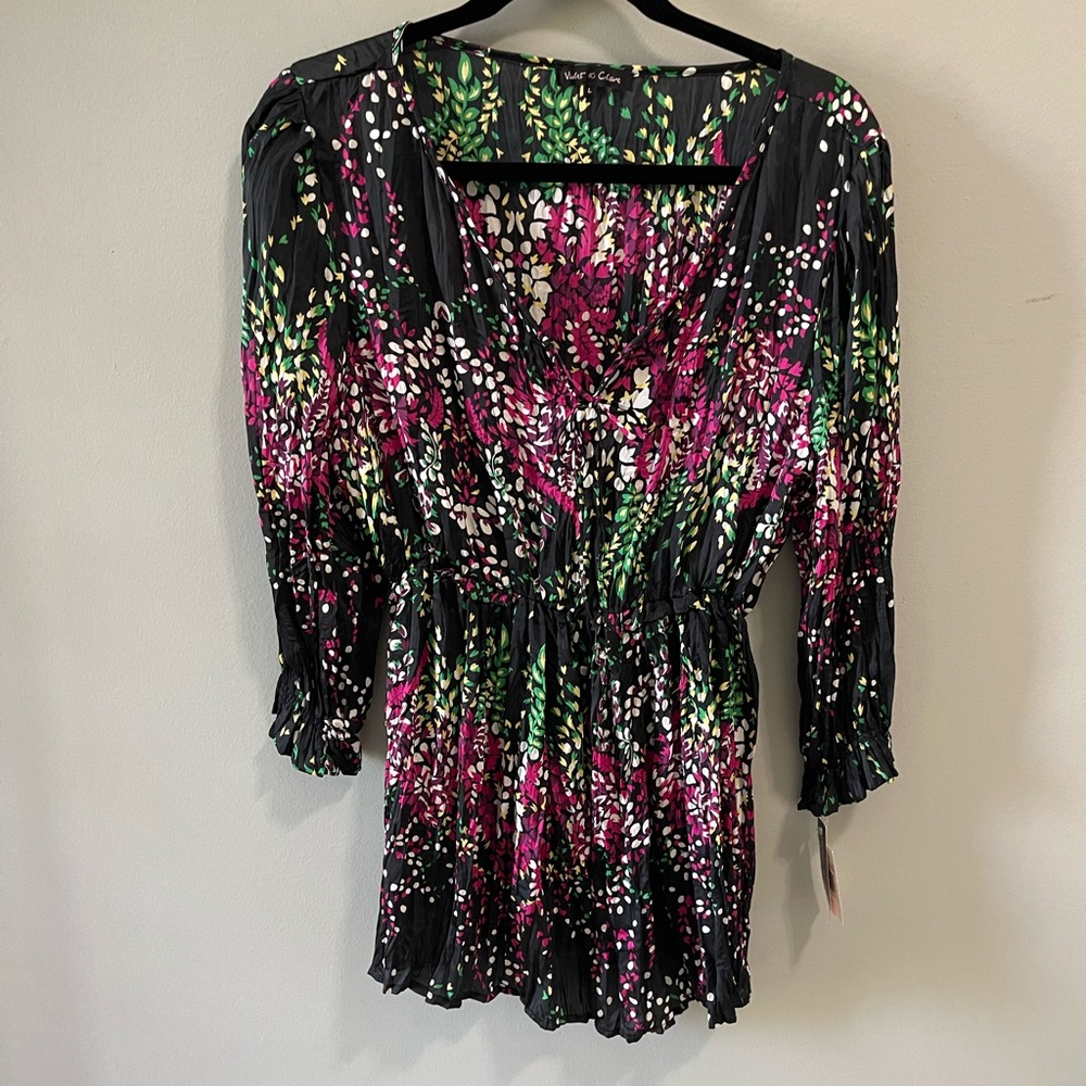 Violet & Claire women’s Blouse Tunic Large magenta Floral